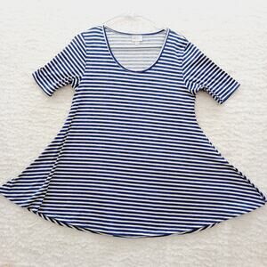 Tunic Top Swing Navy Stripe Nautical Cruise Sailorcore Vacaton Resort Nap Sz XS